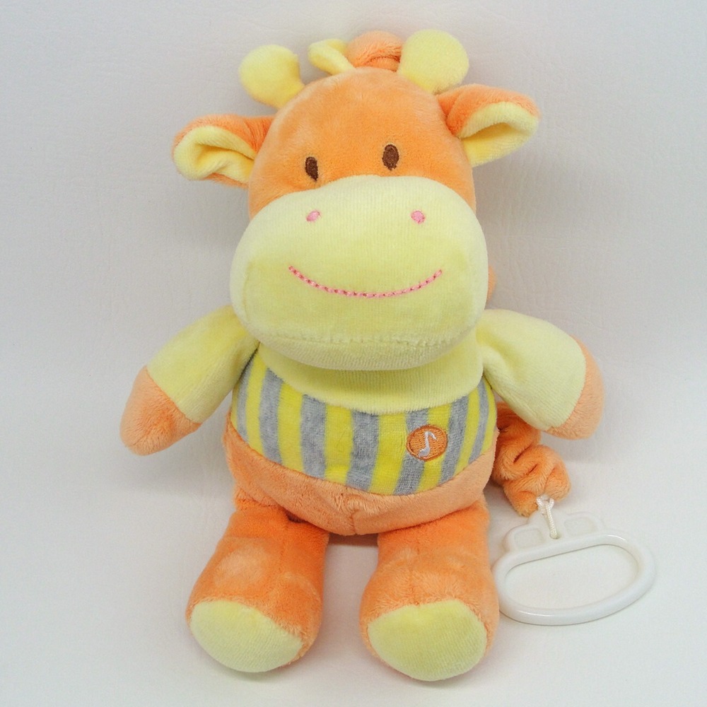 Baby Hugfun Giraffe Plush Musical Crib Pull Orange Yellow Stuffed Animal Toy
